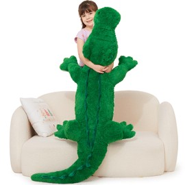 MorisMos Giant Alligator Stuffed Animal, 67inch Huge Alligator Plush Toy, Large Stuffed Crocodile Pillow for Kids, Green
