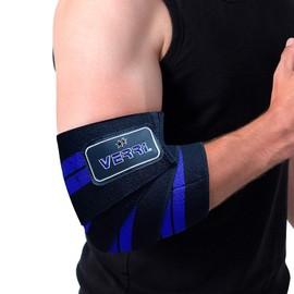 VERRI Vendas para codo, coderas para pesas, crossfit, gym o gimnasio, negro, unitalla