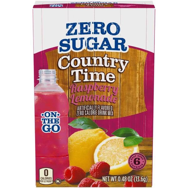 Country Time Sugar-Free Raspberry Lemonade Drink Mix (6 On-the-Go Packets)