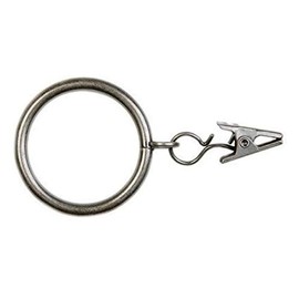 One Stop DIY 4 x Gardinenstangenringe, matt, verchromt, mit Zangenklammer, Innendurchmesser 40 mm