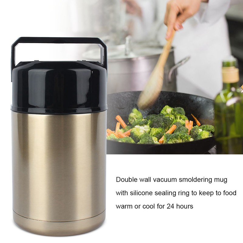 1000ml Stainless Steel Vacuum Thermos Lunch Box Smoldering Mug Insulated