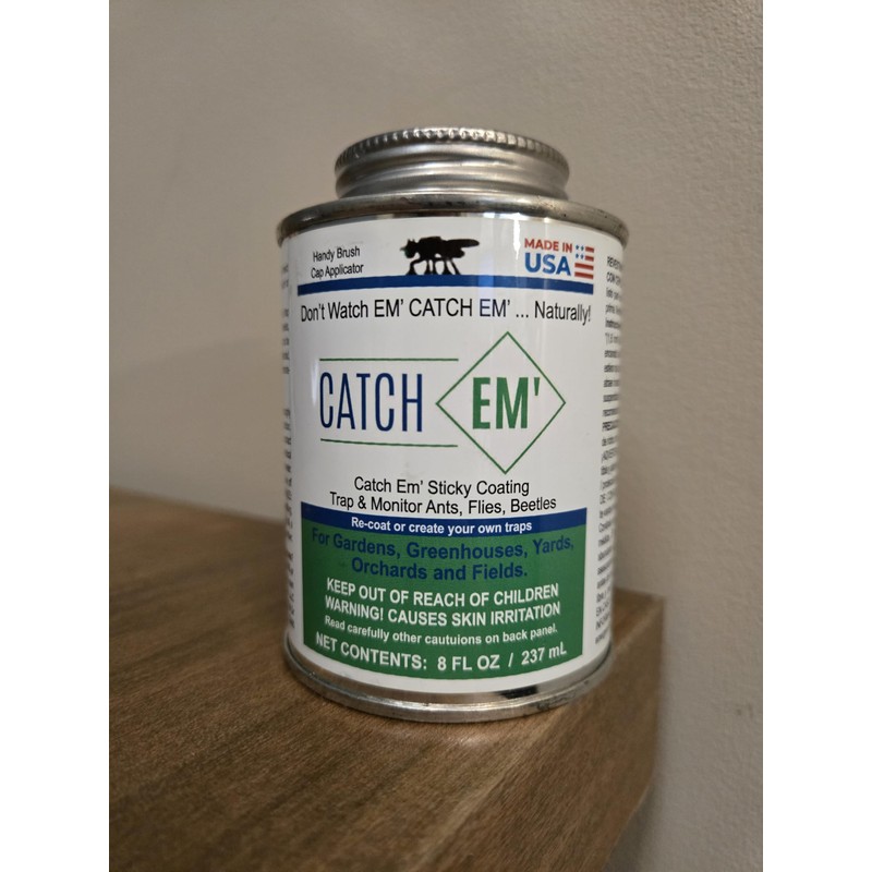 Bug Ball Catch EM' Sticky Insect Trap Coating 8oz Brush