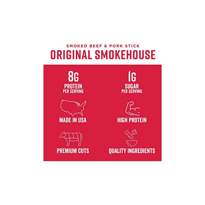 Chef's Cut Real Snack Beef and Pork Original Smokehouse Sticks,