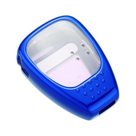 MACHSWON Car TPU Keyless Entry Remote Key Fob Key Shell Case Cover for Chrysler 200 300 PT Cruiser for Dodge Charger Magnum Durango for Jeep Grand Cherokee Blue