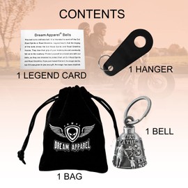 Colorful Motorcycle Bell with Hanger for Biker, Good Luck Biker Bells & Motorcycle Accessories, Key Chain for Luck, Like Father Like Son, Medium