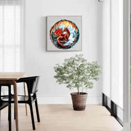 Wooden Puzzles for Adults, 195pcs Crimson King Wooden Jigsaw Puzzles for Adults, 3D vision Crimson King wooden puzzles, Wooden Puzzle for Family Game and Birthday Gift Idea for Kids,29 * 29cm