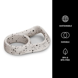 S'well Bottle Handle, Fits 9oz, 17oz, and 25oz Original Bottles, White Speckle, Comfortable Carrying On The Go, Flexible Silicone Grip, BPA Free