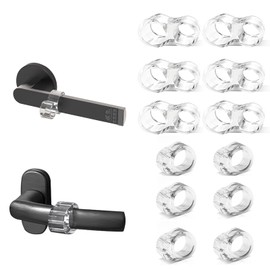 CNMTCCO Door Handle Buffer Set of 12 Transparent Door Stops for Door Handle, 6 x Circle Shape, 6 x "8" Shape, Transparent Door Stopper, Latch, Highly Elastic Door Handle Protection, Protection for