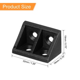 sourcing map 30Pcs Plastic Corner Braces, 90 Degree Corner Bracket, Right Angle Corner Support Brace, Shelf Board Holder for Wood Furniture Cabinet Drawer Bookcase, Black