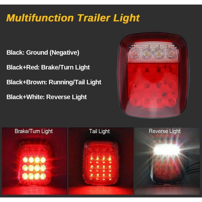 Unbranded 4x 7" Inch LED Headlights + Tail Lights Combo