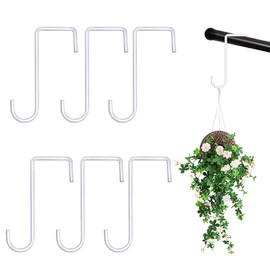 Rolin Roly Garland Hanger, Gardening Rack, 6pcs Hook Door Hanger Hook, Door Hook, Wreath Hook, Easy Installation, Metal Hooks, Christmas Wreath Door Hanging (White)