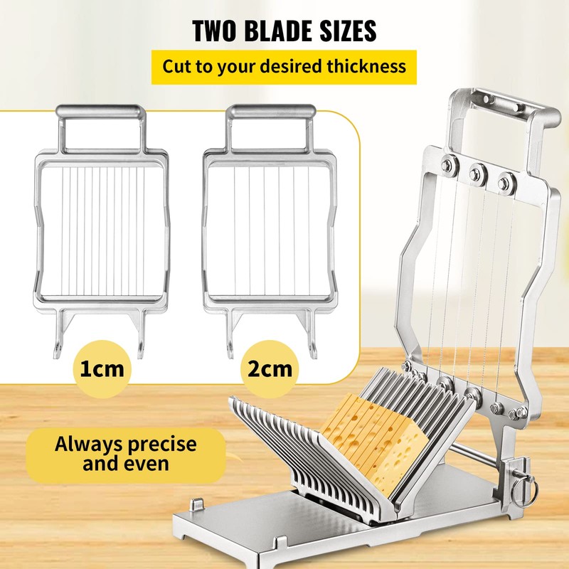 VEVOR Cheese Slicer,Butter Cutter with Wire 1 cm & 2