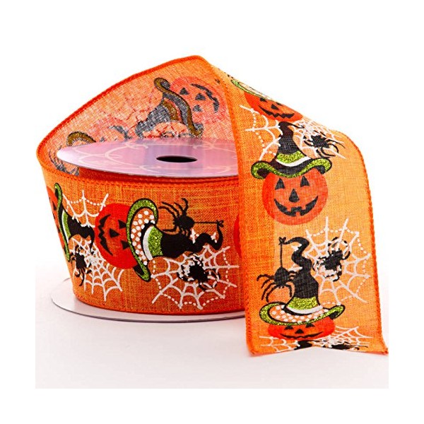 2 1/2" X 10 Yards Halloween Fabric Wired Ribbon