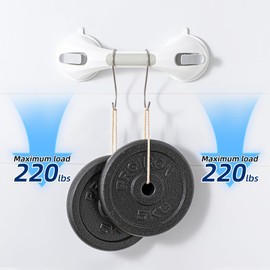 DUORAN Shower Handle 1 Pack, 12 Inch Grab Bar for Bathtubs and Showers, Strong Suction Cup Safety Handrail for Seniors, Elderly, Injury Recovery, No Drilling Waterproof Bathroom Grip, Grey