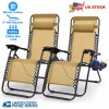 NewHome 2x Relax Recliners Patio Chairs Adjustable Steel Mesh Zero