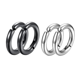 2 Pairs of Fake Hoop Earrings Without Pierced Nose Lip Fake Earrings Stainless Steel Magnetic Earrings No Pierced Men Women Ear Clips (10 mm), Copper