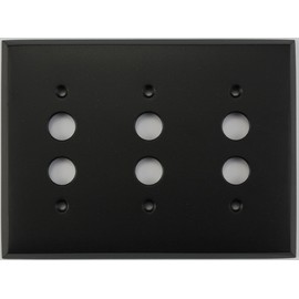 Classic Accents Painted Stamped Steel Switch Plates - (3 Gang Push Button, Black)