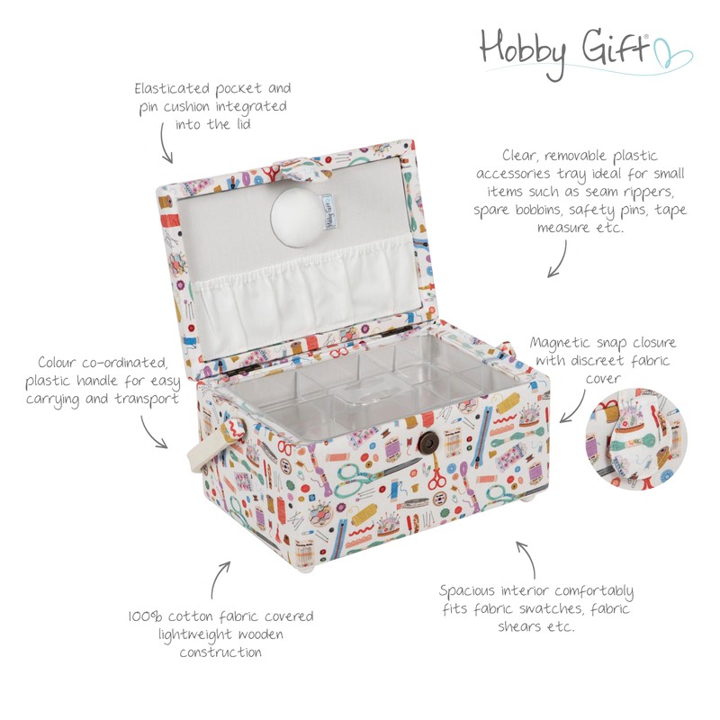 Hobby Gift Medium Sewing Craft Hobby Storage Box, Haby Notions