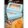 qiqee Light Blue 6 Cupcake Boxes with Window 30 Packs