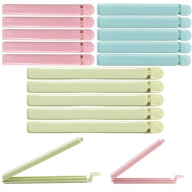 15 Pieces Food Clips, Plastic Food Bag Clips Reusable Bag Clips for Food Storage Colorful Sealing Clips for Snack, Coffee, Home, Kitchen, Travel, Camping (4.7inch, 5.9inch)