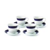 Lorren Home Trends Midnight-4 Cups and Saucers, One Size, Blue