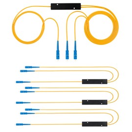 GwliUni 4PCS Fiber Optic Cable Splitter with 1 to 2 Distribution Channel 50:50 Ratio Wiring Coupler for GPON,FTTH,CATV System (SC-UPC 1 to 2)