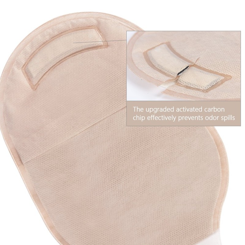 OUCHAN 1-Piece Ostomy Bags Colostomy Pouch with Hook and Loop