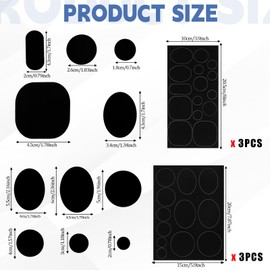 JIYIN 6 Sheets/81Pcs Down Jacket Repair Patch, Black Self Adhesive Nylon Repair Patch Waterproof Fabric Clothing Repair Tape for Puffer Jacket Coats Tents Sleeping Bags Ski Pants Holes Fixing(81Pcs)