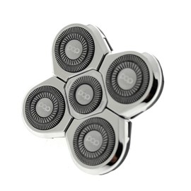 Shaver Replacement Head (Sonic 5.0) - Wet/Dry Use Shaver Head Replacement - Long Lasting Head Shaver Replacement Heads w/ 5 Cutting Heads - Grooming Tools for Clean, Comfortable Face, Body, Head Shave