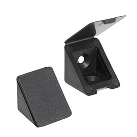 40 x Sossai® Body Connectors/Furniture Connectors/Corner Connectors with Cover Flap BT1 | 2-Hole | Colour: Black | Material: Plastic