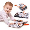 Meribbit Black and White Fabric Book for Babies, Baby Book