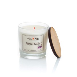 VEL AIR Vela Aromática Purple Violet (Violetas) 250 gr/ 9 oz de cera de soya, Ecológicas, velas Artesanales, Velas Aromáticas, Velas Relajantes, Velas Decorativas