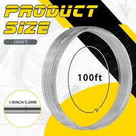 Zonon 100 ft 1/8 Inch Aluminum Armature Wire Metal Armature Bendable Aluminum Wire for Sculpting Dolls Floral Jewelry Making Weaving DIY Crafts, Silver