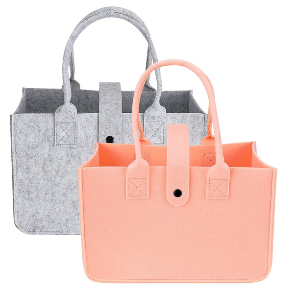 patinadrift Pack of 2 Felt Bags, Foldable Felt Bags, Shopper