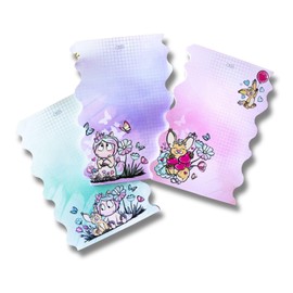 Unicorn Mina Notepad Children A5 I Set of 3 Unicorn Mina Puzzle Pad with Wave Edge I Notepad Party Bag Girls I Small, Colourful & Nostalgic I 90s Design Writing Pad Mina Each 50 Sheets