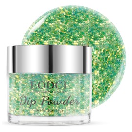 eodci EODCI Glitter Green Dip Powder, 1 Oz/28g Nail Dipping Powder for DIY Manicure Salon at Home Easy to Use Nail Dip Powder for Women gift No Needed Nail Lamp Curing