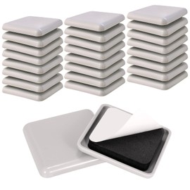 24 PCS Furniture Sliders,1-1/2 Inch Self-Stick Furniture Sliders for Carpet,Square Chair Sliders for Carpet Adhesive Furniture Glides Heavy Duty Furniture Mover Sliders