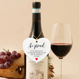 Bereavement Gifts, Proud Of You Gifts, Memorial Ceramic Heart Ornament, Appreciation Gift for Coworkers Boss Teacher Nurse Mom, Retirement Farewell Leaving Going Away Gift Ideas for Women Men