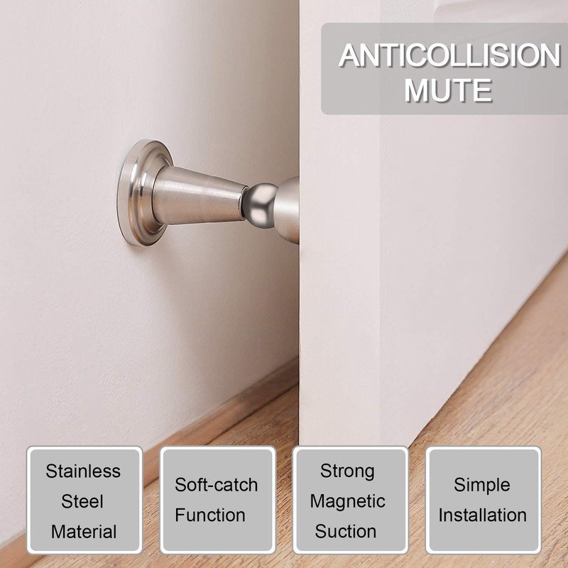 Soft-Catch Magnetic Door Holder Magnetic Doorstops Stainless Steel Wall Mount