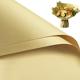 RUSPEPA 20 Sheets Flower Wrapping Paper, Waterproof Floral Bouquet Wrapping Paper, Florist Supplies Packaging for Birthday, Party, Wedding and DIY Crafts - Light Cowhide