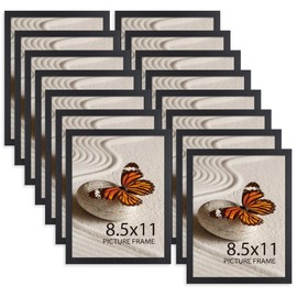 Memory Island 8.5x11 Photo Frames for Wall and Tabletop Display, 8.5 by 11 Black Picture Frames with HD Plexiglass, Set of 15