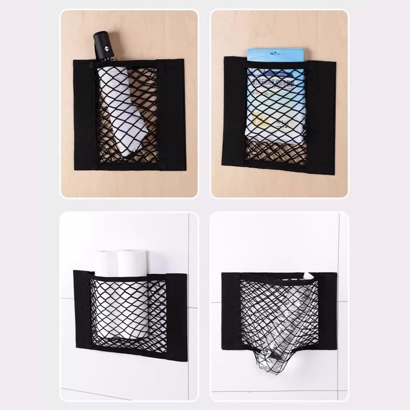 yueton 2SET Storage Net Bag Wall Mounted Storage Mesh Bag