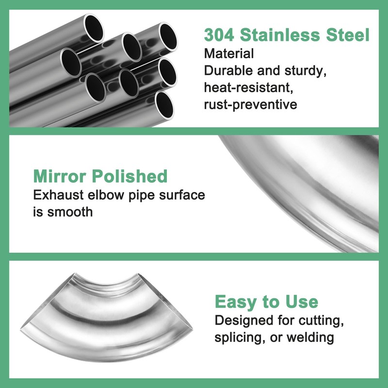 M METERXITY 2-Pack OD 3 Inch 90 Degree Mandrel Bend