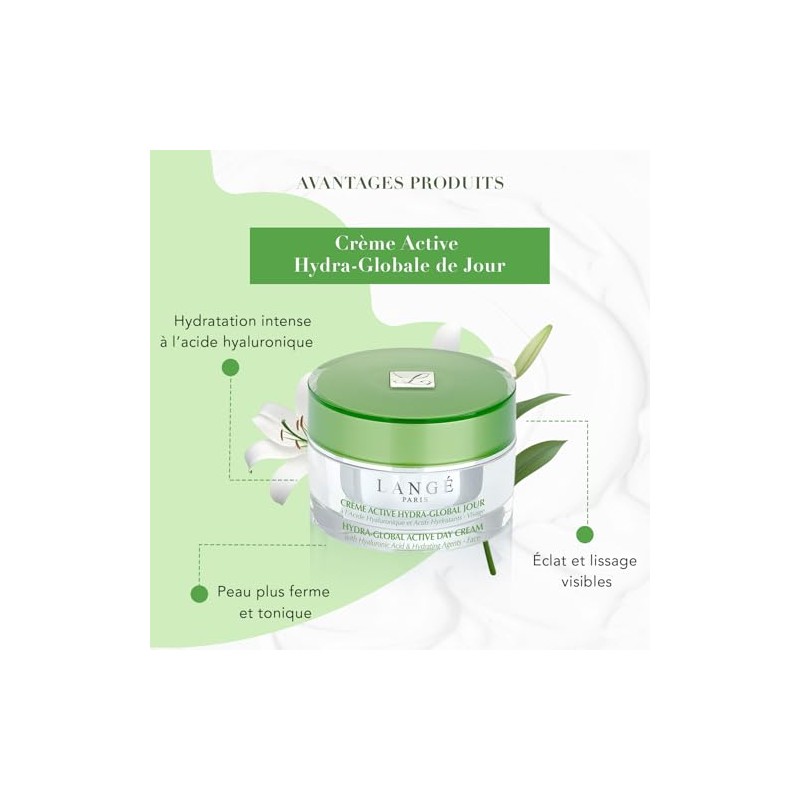 LANGE Hydra-Global Active Day Cream - Lightweight, Brightening Boost For