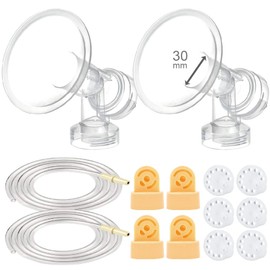 Maymom Breast Pump Kit Compatible With Medela Pump in Style Advanced Breast Pumps PISA; X-Large Breastshield (one-piece, 30 mm), 4 Valve, 6 Membrane, & 2 PumpinStyle Tubing; Replace Medela Valve, Tube