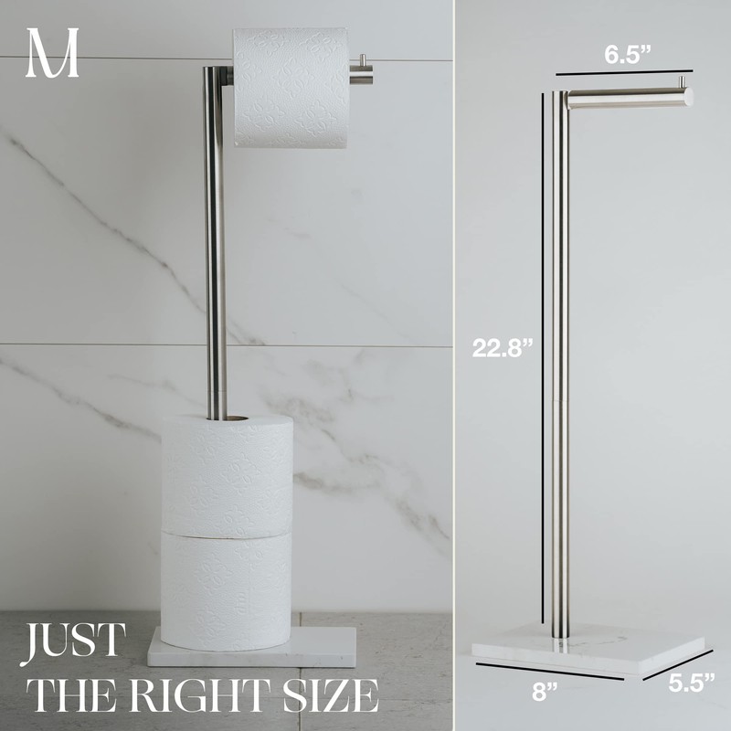 MARMOLUX ACC Free Standing Brushed Nickel Toilet Paper Holder Stand