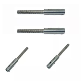 Unbranded 3/8"-16 Set Marine Screw Threaded Stud For 1/4" Cable Wire Stainless Steel 4 PC