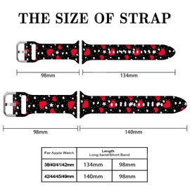 Compatible with Valentines Hearts Watch Bands for Women Men 38/40/41/42/44/45/46/49mm, Silicone Sport Replacement Wristband Strap for IWatch Series 11 10 9 Ultra 8 7 6 5 4 3 2 1 SE.38/40/41/42mm(Series 11 10)