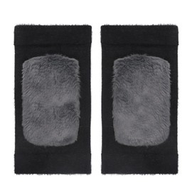 TINAYAUE Men Women Warm Leg Warmers Thicken Stretchy Wool Knee Pads Unisex Windproof Cycling Legwarmers Faux Fur Knee Sleeves Cozy Loose Elderly Thermal Kneepads for Old Cold Legs