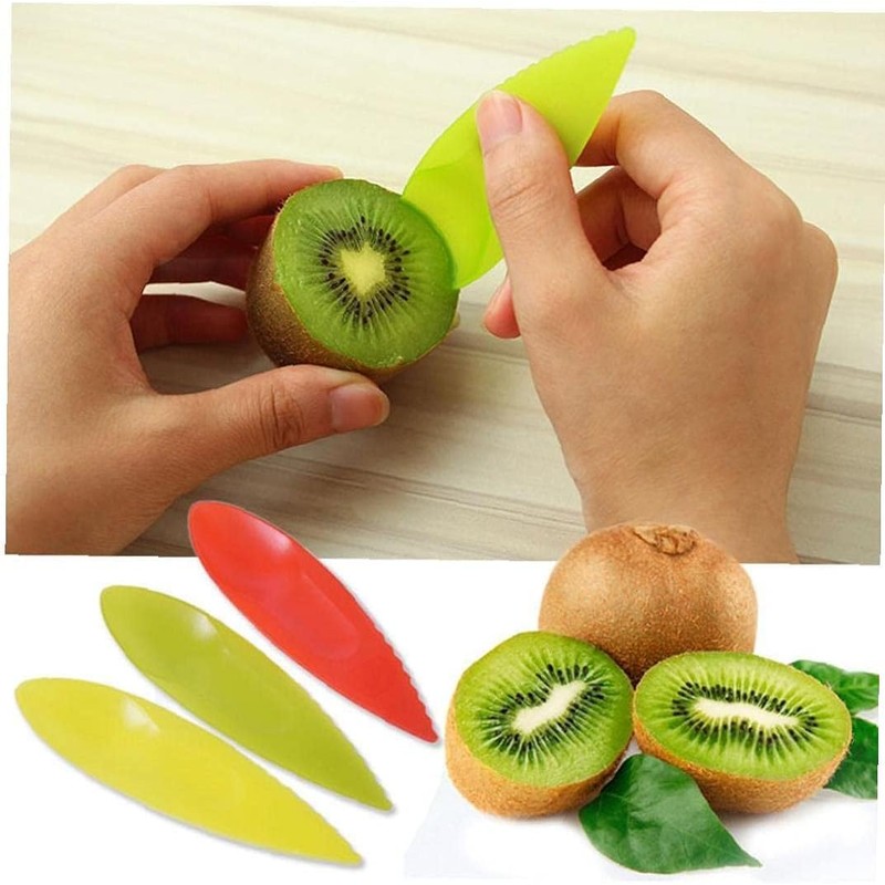3 Pcs Slicer Kiwi Plastic Fruit Digging Spoon Divider Kitchen